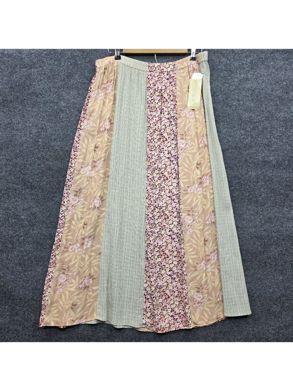Vintage 90s Susan Bristol Boho Maxi Skirt S Patchwork Floral Country Cottage